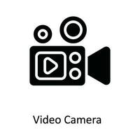 Video Camera  Vector   solid Icon Design illustration. Multimedia Symbol on White background EPS 10 File