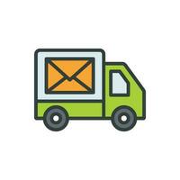 Mail deliver  Vector  Fill outline Icon Design illustration. Shipping and delivery Symbol on White background EPS 10 File