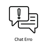 Chat Error Vector  outline Icon Design illustration. User interface Symbol on White background EPS 10 File
