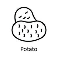 Potato Vector outline Icon Design illustration. Food and drinks Symbol on White background EPS 10 File