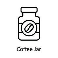 café tarro vector contorno icono diseño ilustración. comida y bebidas símbolo en blanco antecedentes eps 10 archivo