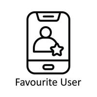 Favourite User Vector  outline Icon Design illustration. Online streaming Symbol on White background EPS 10 File