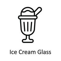 Ice Cream Glass Vector outline Icon Design illustration. Food and Drinks Symbol on White background EPS 10 File