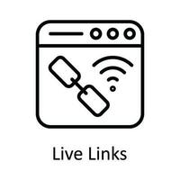 Live Links Vector  outline Icon Design illustration. Online streaming Symbol on White background EPS 10 File