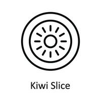 Kiwi Slice Vector outline Icon Design illustration. Food and Drinks Symbol on White background EPS 10 File