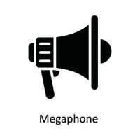 Megaphone Vector   solid Icon Design illustration. Multimedia Symbol on White background EPS 10 File