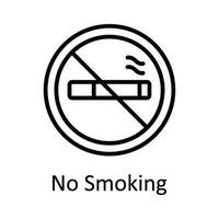 No Smoking Vector  outline Icon Design illustration. Medical and Health Symbol on White background EPS 10 File