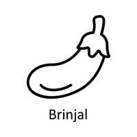 Brinjal Vector outline Icon Design illustration. Food and drinks Symbol on White background EPS 10 File