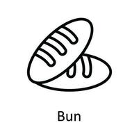Bun Vector outline Icon Design illustration. Food and drinks Symbol on White background EPS 10 File
