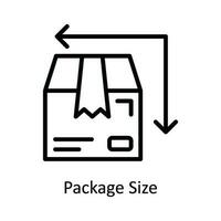Package Size Vector   outline Icon Design illustration. Shipping and delivery Symbol on White background EPS 10 File