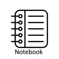 Notebook Vector outline Icon Design illustration. Education Symbol on White background EPS 10 File