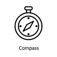 Compass Vector  outline Icon Design illustration. User interface Symbol on White background EPS 10 File