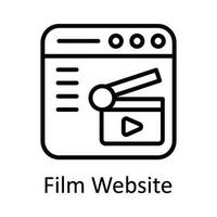 Film Website Vector  outline Icon Design illustration. Online streaming Symbol on White background EPS 10 File