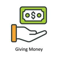 Giving Money Vector  Fill outline Icon Design illustration. Shipping and delivery Symbol on White background EPS 10 File