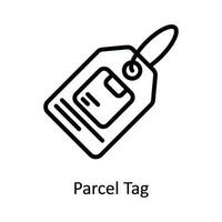 Parcel Tag Vector   outline Icon Design illustration. Shipping and delivery Symbol on White background EPS 10 File