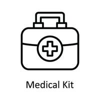 Medical Kit Vector  outline Icon Design illustration. Medical and Health Symbol on White background EPS 10 File