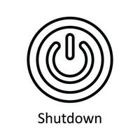 Shutdown Vector   outline Icon Design illustration. Multimedia Symbol on White background EPS 10 File