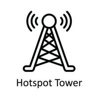 Hotspot Tower Vector   outline Icon Design illustration. Multimedia Symbol on White background EPS 10 File