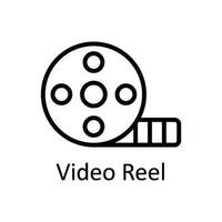 Video Reel Vector   outline Icon Design illustration. Multimedia Symbol on White background EPS 10 File