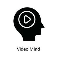 Video Mind Vector   solid Icon Design illustration. Multimedia Symbol on White background EPS 10 File