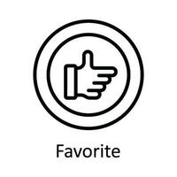 Favorite Vector  outline Icon Design illustration. Online streaming Symbol on White background EPS 10 File