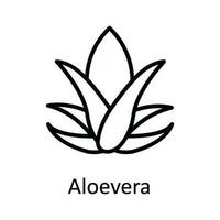 Aloevera Vector outline Icon Design illustration. Food and Drinks Symbol on White background EPS 10 File