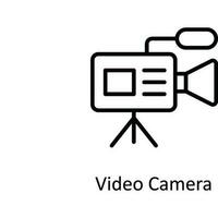 vídeo cámara vector contorno icono diseño ilustración. usuario interfaz símbolo en blanco antecedentes eps 10 archivo