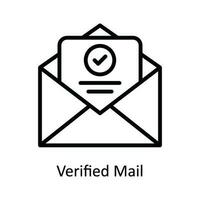 Verified Mail Vector   outline Icon Design illustration. Shipping and delivery Symbol on White background EPS 10 File