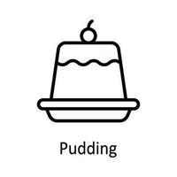 Pudding Vector outline Icon Design illustration. Food and Drinks Symbol on White background EPS 10 File