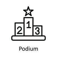 Podium Vector outline Icon Design illustration. Education Symbol on White background EPS 10 File