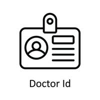 Doctor Id Vector  outline Icon Design illustration. Medical and Health Symbol on White background EPS 10 File