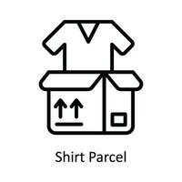 camisa paquete o empaquetar vector contorno icono diseño ilustración. Envío y entrega símbolo en blanco antecedentes eps 10 archivo