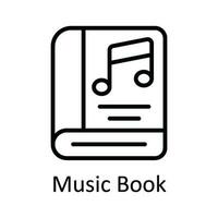 Music Book Vector   outline Icon Design illustration. Multimedia Symbol on White background EPS 10 File