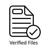 Verified Files Vector  outline Icon Design illustration. User interface Symbol on White background EPS 10 File
