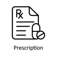 Prescription Vector  outline Icon Design illustration. Medical and Health Symbol on White background EPS 10 File