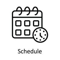 Schedule Vector  outline Icon Design illustration. Online streaming Symbol on White background EPS 10 File