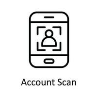 Account Scan Vector  outline Icon Design illustration. Online streaming Symbol on White background EPS 10 File