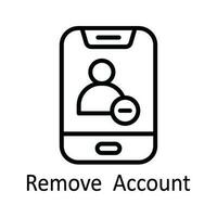 Remove  Account Vector  outline Icon Design illustration. Online streaming Symbol on White background EPS 10 File