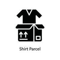 camisa paquete o empaquetar vector sólido icono diseño ilustración. Envío y entrega símbolo en blanco antecedentes eps 10 archivo