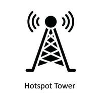 Hotspot Tower Vector   solid Icon Design illustration. Multimedia Symbol on White background EPS 10 File