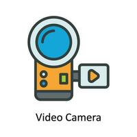 Video Camera Vector  Fill outline Icon Design illustration. Multimedia Symbol on White background EPS 10 File