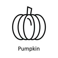 Pumpkin Vector outline Icon Design illustration. Food and Drinks Symbol on White background EPS 10 File