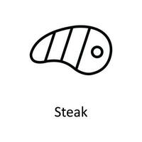 Steak Vector outline Icon Design illustration. Food and Drinks Symbol on White background EPS 10 File