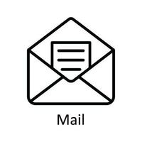 Mail Vector outline Icon Design illustration. Education Symbol on White background EPS 10 File