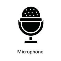 Microphone Vector   solid Icon Design illustration. Multimedia Symbol on White background EPS 10 File