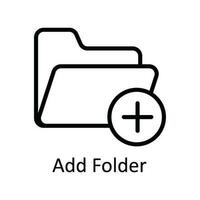 Add Folder Vector  outline Icon Design illustration. User interface Symbol on White background EPS 10 File