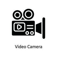 Video Camera  Vector Solid  Icon Design illustration. Network and communication Symbol on White background EPS 10 File