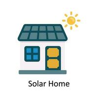 Solar Home Vector Flat Icon Design illustration. Nature and ecology Symbol on White background EPS 10 File