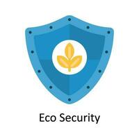 Eco Security Vector Flat Icon Design illustration. Nature and ecology Symbol on White background EPS 10 File