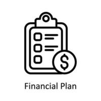 Financial Plan Vector    outline  Icon Design illustration. Digital Marketing  Symbol on White background EPS 10 File